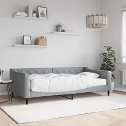 vidaXL világosszürke szövet kanapéágy matraccal 100 x 200 cm (3197413)