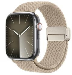 DUX DUCIS MIXTURE PRO pótszíj (egyedi méret, kicsi, nylon, mágneses) BÉZS Apple Watch Series 9 41mm, Watch Series 8 41mm, Watch Series 7 41mm (GP-152404)