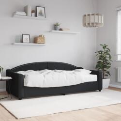 vidaXL fekete szövet kanapéágy matraccal 90 x 200 cm (3197514)