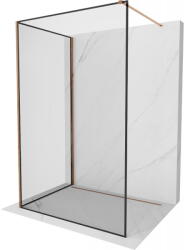 Mexen Kioto perete de duș Walk-in 110 x 80 cm, cadru negru, aur roz - 800-110-212-60-70-080 (800-110-212-60-70-080)