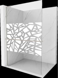 Mexen Kioto+ L perete de duș cu raft Walk-in 80 x 200 cm, model alb, nichel periat - 800-080-123-97-85 (800-080-123-97-85)