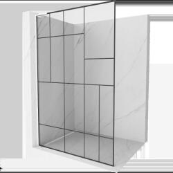 Mexen Kioto L panou de duș Walk-in 80 x 200 cm, model negru, alb - 800-080-103-20-78 (800-080-103-20-78)