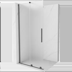 Mexen Velar panou de duș glisant Walk-in 80 x 200 cm, chiciură 8 mm, gri armă periat - 871-080-000-33-66 (871-080-000-33-66)