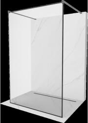 Mexen Kioto perete de duș freestanding 130 x 200 cm, cadru negru 8 mm, gun gray periat - 800-130-002-66-70 (800-130-002-66-70)