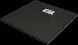 Mexen Hugo cadă de duș pătrată SMC 70 x 70 cm, negru, capac inox - 42707070-X (42707070-X)