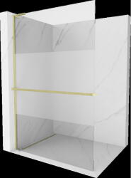 Mexen Kioto+ L perete de duș cu raft Walk-in 110 x 200 cm, transparent/frost, aurit periat - 800-110-123-55-35 (800-110-123-55-35)