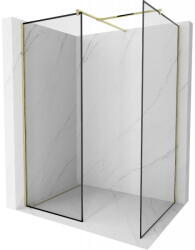 Mexen Kioto perete de duș Walk-in 80 x 70 cm, ramă neagră, aurie - 800-080-202-50-70-070 (800-080-202-50-70-070)