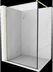 Mexen Kioto perete de duș Walk-in 60 x 200 cm, ramă neagră 8 mm, auriu periat - 800-060-101-55-70 (800-060-101-55-70)