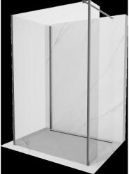 Mexen Kioto perete de duș Walk-in 90 x 75 x 30 cm, transparent, gri armă periat - 800-090-075-221-66-00-030 (800-090-075-221-66-00-030)