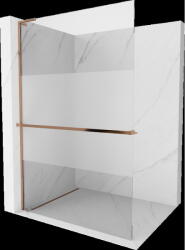 Mexen Kioto+ L perete de duș cu raft Walk-in 120 x 200 cm, transparent/înghețat, aur roz - 800-120-123-60-35 (800-120-123-60-35)