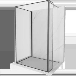 Mexen Kioto panou de duș Walk-in 110 x 80 x 30 cm, ramă neagră, gun metal - 800-110-080-221-95-70-030 (800-110-080-221-95-70-030)