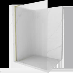 Mexen Kioto L perete de duș Walk-in 100 x 200 cm, dungi, auriu periat - 800-100-103-55-09 (800-100-103-55-09)
