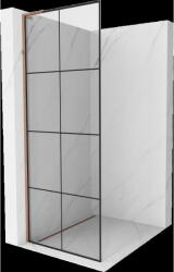 Mexen Kioto L perete de duș Walk-in 90 x 200 cm, grilaj negru, aur roz - 800-090-103-60-77 (800-090-103-60-77)