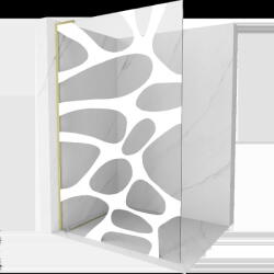 Mexen Kioto L perete de duș Walk-in 120 x 200 cm, undă albă, auriu periat - 800-120-103-55-97 (800-120-103-55-97)