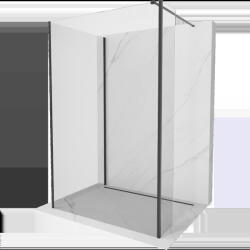 Mexen Kioto perete de duș Walk-in 120 x 75 x 30 cm, transparent, negru - 800-120-075-221-70-00-030 (800-120-075-221-70-00-030)