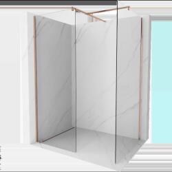 Mexen Kioto perete din sticlă Walk-in 115 x 100 cm, transparent, cu finisaj din cupru periat - 800-115-202-65-00-100 (800-115-202-65-00-100)