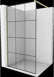 Mexen Kioto perete de duș Walk-in 120 x 200 cm, grilă neagră 8 mm, auriu periat - 800-120-101-55-77 (800-120-101-55-77)