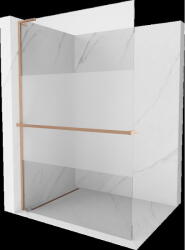 Mexen Kioto+ L panou de duș cu raft Walk-in 100 x 200 cm, transparent/frost, cupru periat - 800-100-123-65-35 (800-100-123-65-35)
