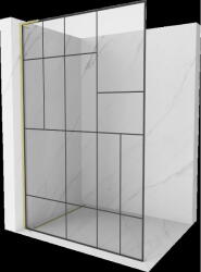 Mexen Kioto L perete de duș Walk-in 70 x 200 cm, model negru, auriu periat - 800-070-103-55-78 (800-070-103-55-78)