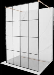 Mexen Kioto perete de duș autoportant 150 x 200 cm, grilaj negru 8 mm, aur roz - 800-150-002-60-77 (800-150-002-60-77)