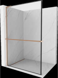 Mexen Kioto+ L panou de duș cu raft Walk-in 60 x 200 cm, cadru negru, cupru periat - 800-060-123-65-70 (800-060-123-65-70)