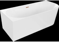 Mexen Mia cadă de baie freestanding colțar stânga 150 x 75 cm, albă, preaplin aur roz - 52691507500L-60 (52691507500L-60)