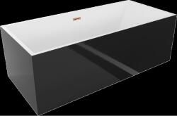 Mexen Vigo cadă freestanding 178, 5 x 80 cm, albă/neagră, preaplin aur roz - 51251788075-60 (51251788075-60)