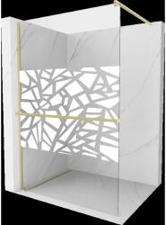Mexen Kioto+ perete de duș cu suport Walk-in 80 x 200 cm, model alb, aurie periată - 800-080-121-55-85 (800-080-121-55-85)