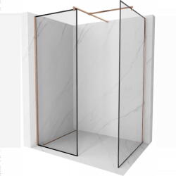 Mexen Kioto perete de duș Walk-in 150 x 80 cm, cadru negru, cupru periat - 800-150-202-65-70-080 (800-150-202-65-70-080)