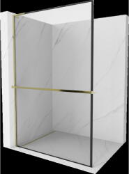 Mexen Kioto+ L perete de duș cu raft Walk-in 110 x 200 cm, cadru negru, auriu - 800-110-123-50-70 (800-110-123-50-70)