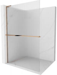 Mexen Kioto+ L panou de duș cu raft Walk-in 100 x 200 cm, dungi, aur roz - 800-100-123-60-09 (800-100-123-60-09)