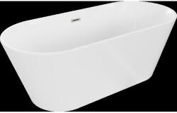 Mexen Flavia cadă freestanding 170 x 75 cm, albă, preaplin nichel periat - 54031708000-97 (54031708000-97)