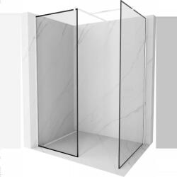 Mexen Kioto perete de duș Walk-in 100 x 70 cm, ramă neagră, albă - 800-100-202-20-70-070 (800-100-202-20-70-070)