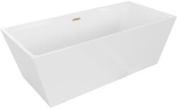 Mexen Lita cadă de sine stătătoare 170 x 75 cm, albă, preaplin auriu periat - 52121707500-55 (52121707500-55)
