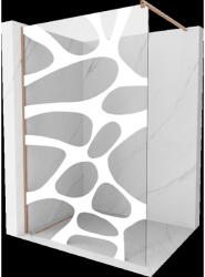 Mexen Kioto perete de duș Walk-in 100 x 200 cm, val alb 8 mm, cupru șlefuit - 800-100-101-65-97 (800-100-101-65-97)