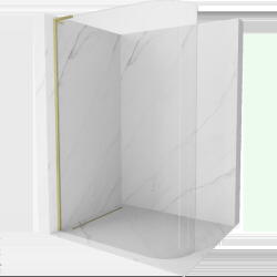 Mexen Kioto-R L perete duș rotunjit Walk-in 80 x 200 cm, transparent, auriu periat - 800-080-103-55-06 (800-080-103-55-06)