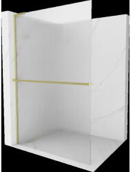 Mexen Kioto+ L panou de duș cu raft Walk-in 100 x 200 cm, dungi, auriu periat - 800-100-123-55-09 (800-100-123-55-09)