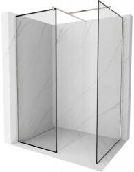 Mexen Kioto perete de duș Walk-in 160 x 70 cm, ramă neagră, nichel periat - 800-160-202-97-70-070 (800-160-202-97-70-070)