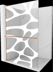 Mexen Kioto+ L perete de duș cu raft Walk-in 80 x 200 cm, model alb, cupru periat - 800-080-123-65-97 (800-080-123-65-97)