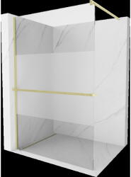Mexen Kioto+ perete de duș cu raft Walk-in 120 x 200 cm, transparent/mat, auriu periat - 800-120-121-55-35 (800-120-121-55-35)