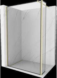 Mexen Kioto perete de duș Walk-in 120 x 30 cm, cadru negru, auriu periat - 800-120-212-55-70-030 (800-120-212-55-70-030)