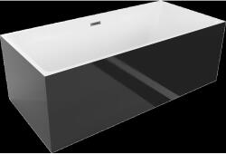 Mexen Nita cadă de baie freestanding 170 x 80 cm, alb/negru, preaplin gun metal - 52091708075-95 (52091708075-95)
