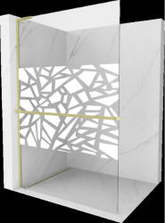 Mexen Kioto+ L perete de duș cu raft Walk-in 80 x 200 cm, model alb, finisaj auriu periat - 800-080-123-55-85 (800-080-123-55-85)