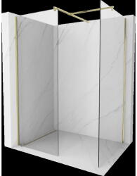 Mexen Kioto perete duș Walk-in 140 x 115 cm, transparent, auriu periat - 800-140-202-55-00-115 (800-140-202-55-00-115)