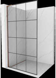 Mexen Kioto L panou de duș Walk-in 110 x 200 cm, model negru, aur roz - 800-110-103-60-77 (800-110-103-60-77)