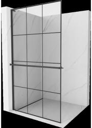 Mexen Kioto+ L panou de duș cu raft Walk-in 100 x 200 cm, grilaj negru, negru - 800-100-123-70-77 (800-100-123-70-77)