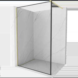 Mexen Kioto panou de duș Walk-in 70 x 200 cm, ramă neagră 8 mm, auriu periat - 800-070-101-55-70 (800-070-101-55-70)