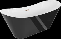 Mexen Celia cadă freestanding 170 x 75 cm, alb/negru, cu preaplin aur roz - 52331707575-60 (52331707575-60)