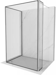 Mexen Kioto panou de duș Walk-in 130 x 70 x 30 cm, cadru negru, crom - 800-130-070-221-01-70-030 (800-130-070-221-01-70-030)