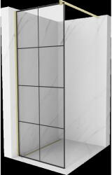 Mexen Kioto perete de duș Walk-in 70 x 200 cm, carouri negre 8 mm, auriu periat - 800-070-101-55-77 (800-070-101-55-77)
